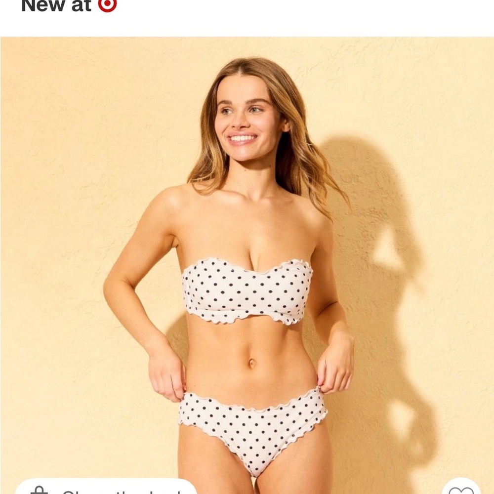 Target swimsuits polka dot bottoms.